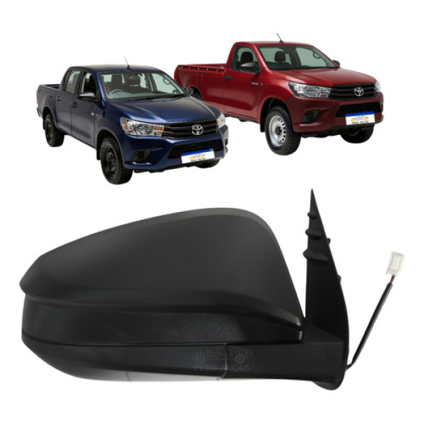 Retrovisor Ld Toyota Hilux 2016 A 2025 Preto Texturizado