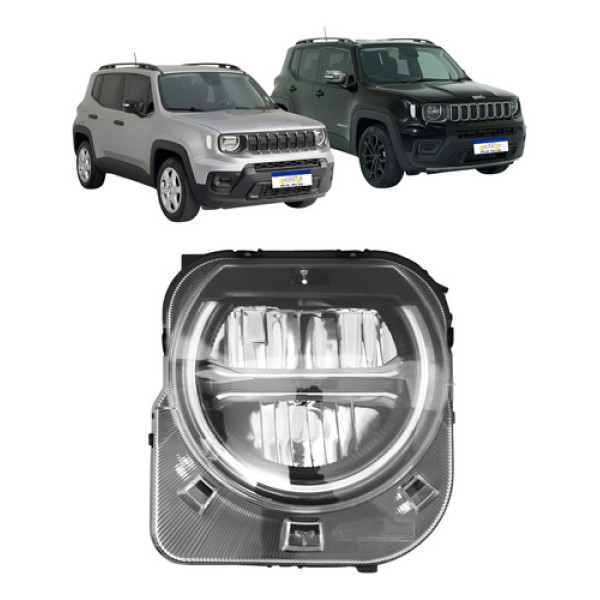Farol Direito Full Led Jeep Renegade 2022 A 2026 Com Reator Direito/passageiro