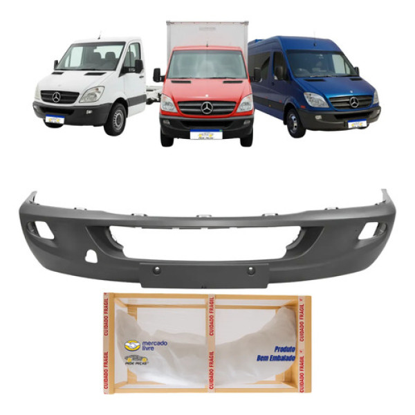Parachoque Mercedes Sprinter 2012 2013 2014 2015 2016 C/furo Preto