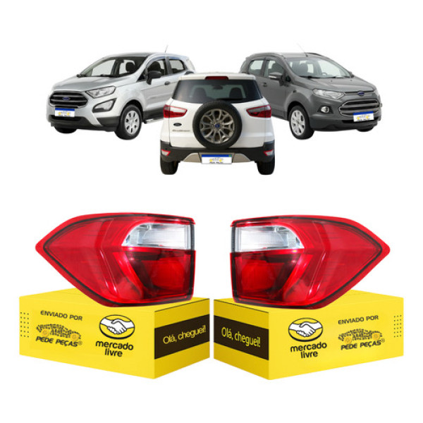 Par Lanterna Ecosport 2013 2014 2015 2016 2017 18 19 20 2021 Vermelho