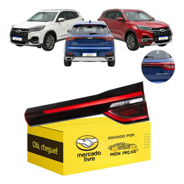 Lanterna Sinaleira Tampa Tiggo 8 2021 2022 2023 2024 2025 Ld Direito/passageiro Vermelho