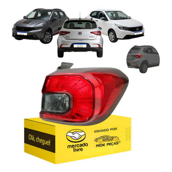 Lanterna Direita Argo 2018 2019 2020 2021 22 23 A 2026 Fume Direito/passageiro Vermelho/fumê