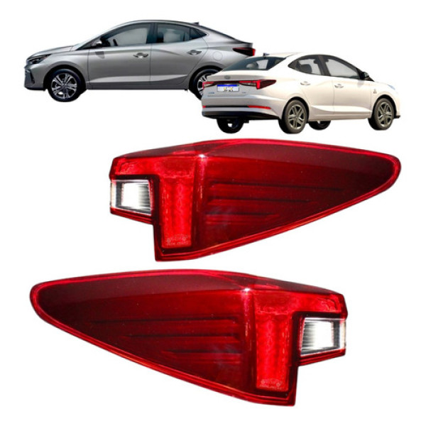 Par Lanterna Hyundai Hb20s 2023 2024 2025 Sem Led Canto