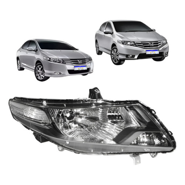 Farol Honda City 2009 2010 2011 2012 2013 2014 L.d Novo - Direito