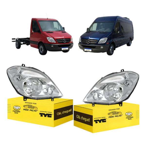 Par Farol Mercedes Sprinter S/auxiliar 2013 2014 2015 2016 Ambos Lados