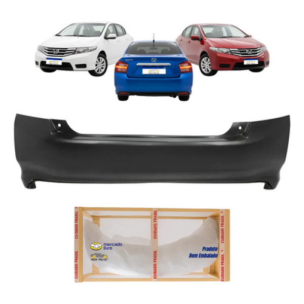 Parachoque Traseiro Honda City 2013 2014 Novo