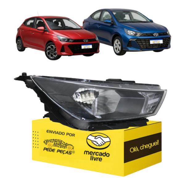 Farol Direito Hb20 2023 2024 2025 2026 Hatch Sedan Direito/passageiro