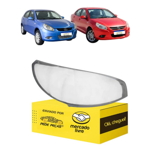 Lente Farol Jac J3 Hatch Sedan Turin 2011 A 2013 Novo Ld