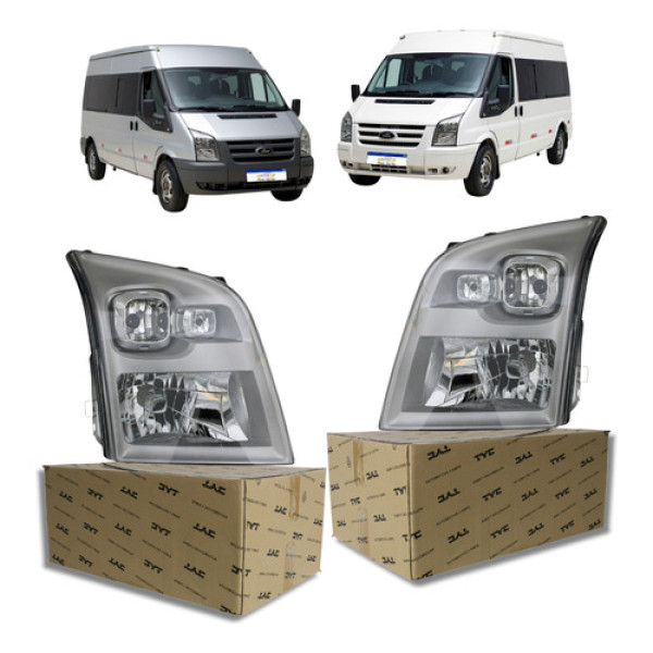 Par Farol Ford Transit 2009 A 2014 Elétrico Com Motor Novo  Ambos Lados