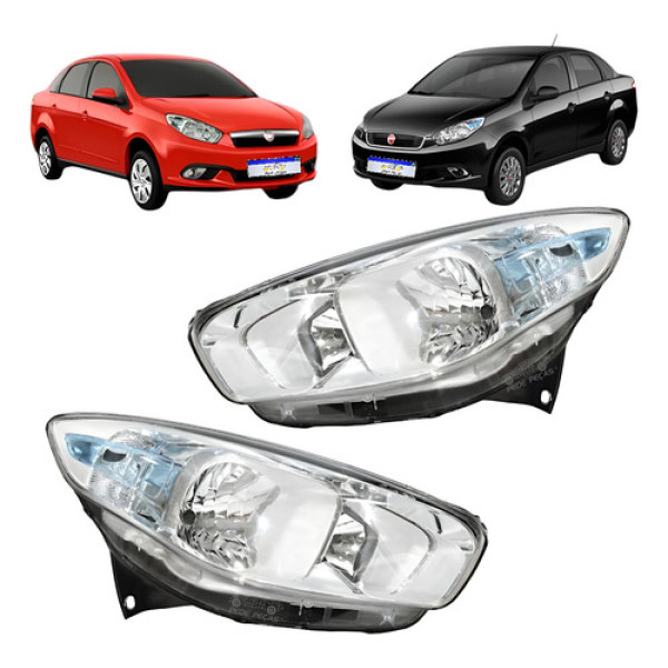 Farol Fiat Grand Siena 2012 2013 2014 2015 A 2021 Cromado