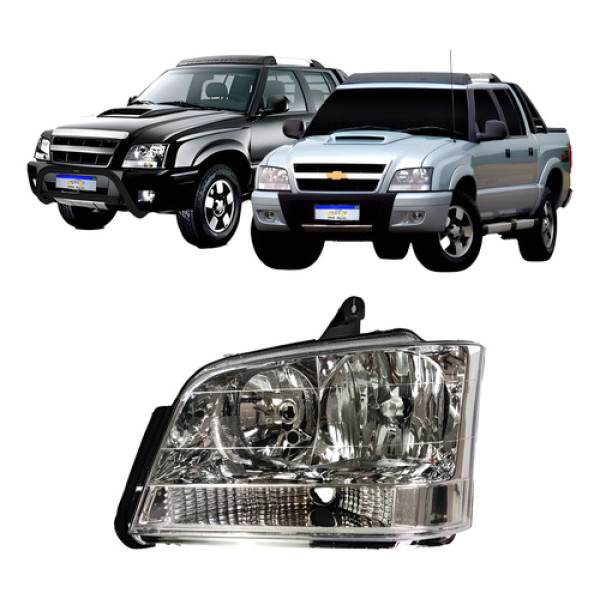 Farol S10 Blazer 2001 2002 2003 2004 2005 2006 2007 A 11 Le - Esquerdo/motorista
