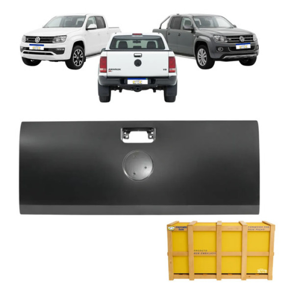 Tampa Traseira Caçamba Amarok 2010 11 12 13 14 15 16 A 2026 Preto Liso Para Pintura