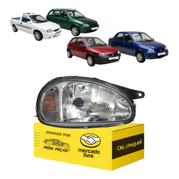 Farol Corsa Classic Wagon Pickup 1994 A 2010 Ambar L.d Direito/passageiro