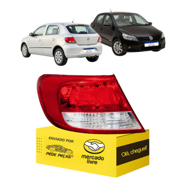 Lanterna Sinaleira Traseira Gol G5 2009 2010 2011 2012 Le Esquerdo/motorista Vermelho