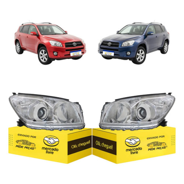 Par Farol Toyota Rav4 2009 2010 2011 2012 Foco Duplo Ambos Lados
