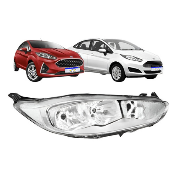 Farol Ford New Fiesta 2013 2014 2015 2016 A 2019 Cromado Farol Ford New Fiesta 2013 2014 2015 2016 A 2019 Cromado