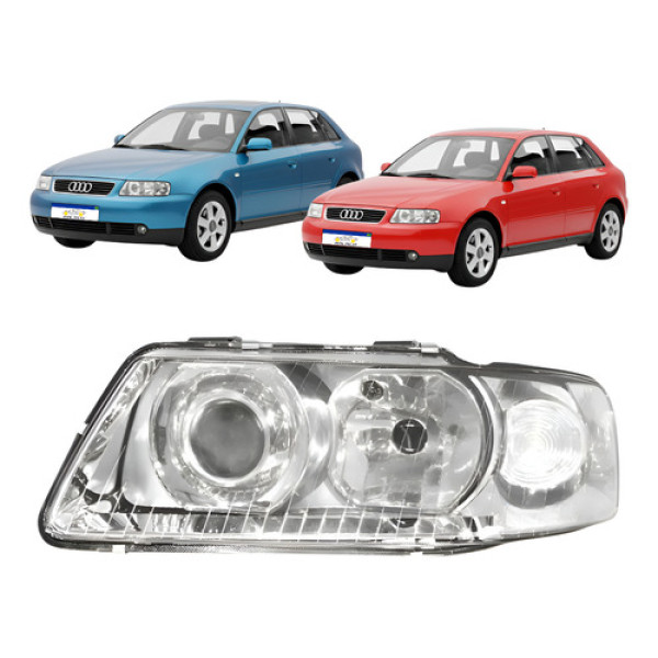 Farol Esquerdo Audi A3 1999 2000 2001 2002 2003 2004 05 2006 - Esquerdo/motorista