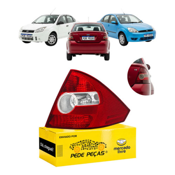 Lanterna Sinaleira Ford Fiesta Sedan 2003 04 05 06 A 2010 Ld Direito/passageiro Vermelho Cristal