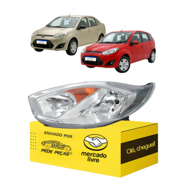 Farol Esquerdo Ford Fiesta Rocam 2010 2011 2012 2013 2014 Esquerdo/motorista
