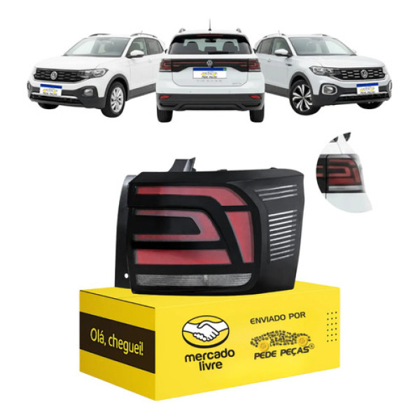 Lanterna T-cross 2019 2020 2021 2022 23 2024 C/led Nova Ld Direito/passageiro Fumê