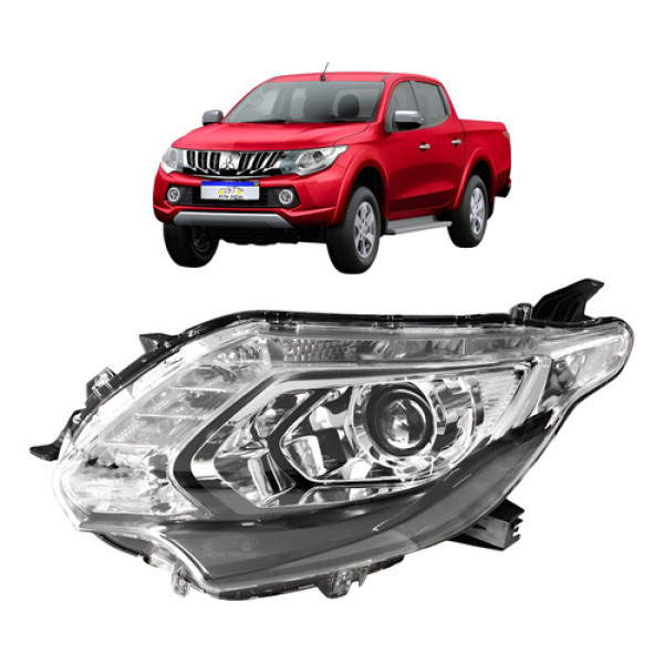 Farol Mitsubishi L200 2017 2018 A 2021 Elétrico Com Led Le Esquerdo/motorista