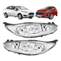 Farol Ford New Fiesta 2013 2014 2015 2016 A 2019 Cromado Par - Direito