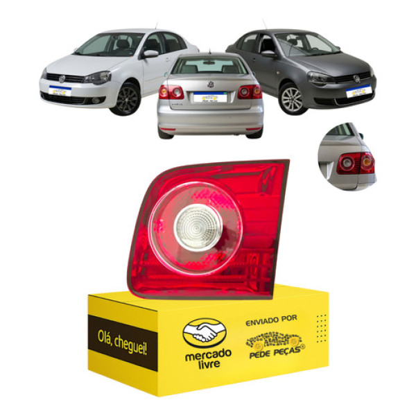 Lanterna Tampa Polo Sedan 2007 2008 2010 11 12 2013 2014 L.d Direito/passageiro Vermelho