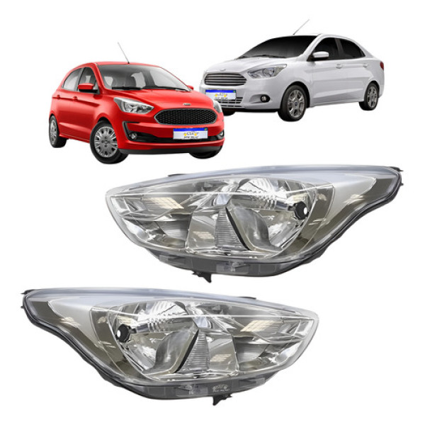 Farol Ford Ka 2019 2020 2021 Mascara Cromada Novo Farol Ford Ka 2019 2020 2021 Mascara Cromada Novo