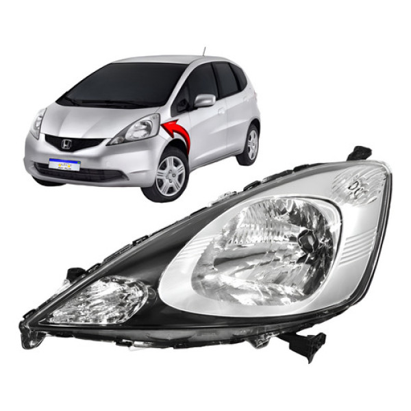 Farol Honda Fit 2009 2010 2011 2012 L.e Dianteiro Novo Esquerdo