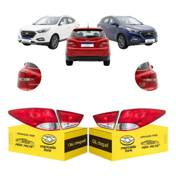 Lanterna Sinaleira Canto E Tampa Ix35 2010 A 2022 Nova Par Ambos Lados Vermelho