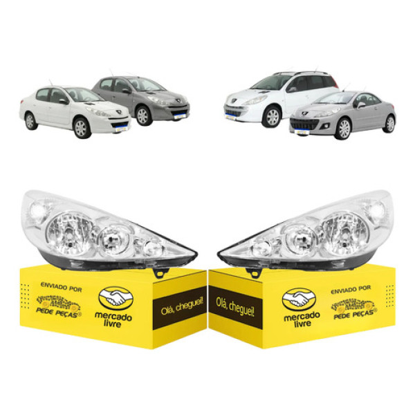 Par Sinaleira Peugeot 207 2008 2009 10 11 12 13 14 2015 Ambos Lados