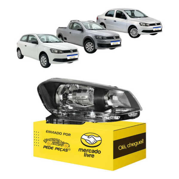 Farol Gol Saveiro Voyage G6 2013 2014 2015 2016 Simples Ld  Direito