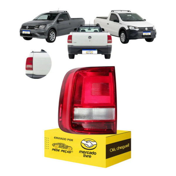Sinaleira Traseira Saveiro G7 2017 A 2023 Cristal Le Esquerdo/motorista Vermelho
