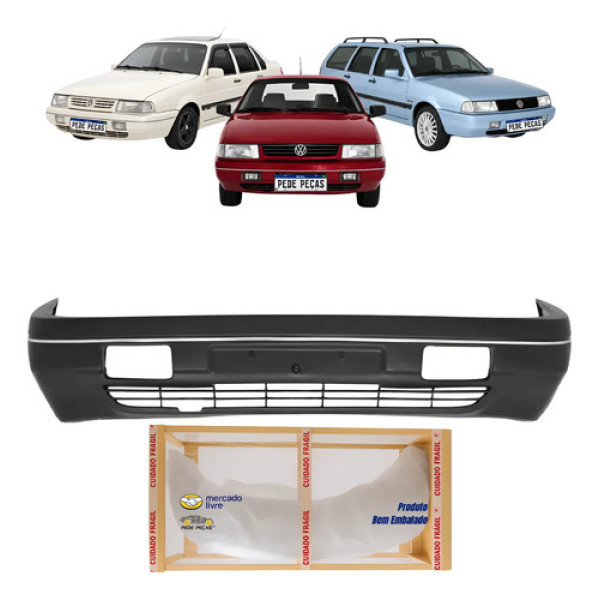 Parachoque Dianteiro Vw Santana Quantum 1991 92 A 1998 Liso Preto Liso Para Pintura