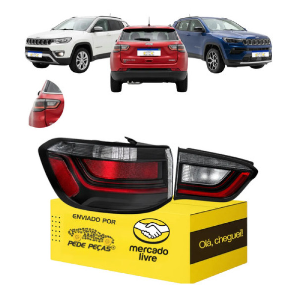 Par Lanterna Traseira Jeep Compass 2022 A 2026 C/led Le Esquerdo/motorista