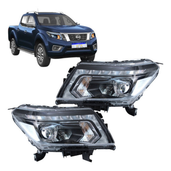 Farol Nissan Frontier 2017 2018 2019 A 2022 Mascara Negra