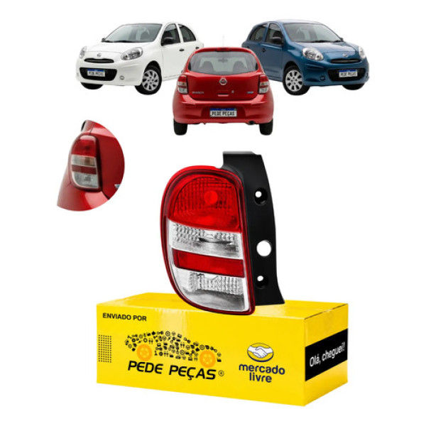 Lanterna Sinaleira Nissan March 2011 A 2014 S Rio Le Esquerdo/motorista Vermelho