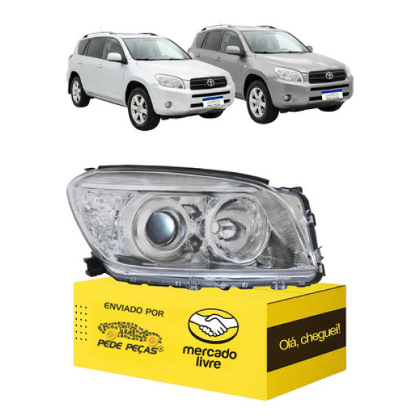 Farol Direito Toyota Rav4 2006 2007 2008 Cromado Novo Direito/passageiro