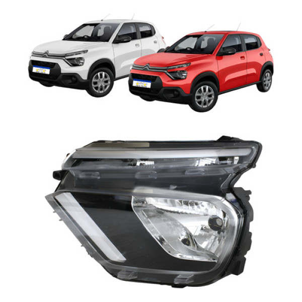 Farol Esquerdo Citroen C3 Live Pack Feel 2022 A 2026 Sem Led Esquerdo/motorista Farol Esquerdo Citroen C3 Live Pack Feel 2022 A 2026 Sem Led Esquerdo/motorista