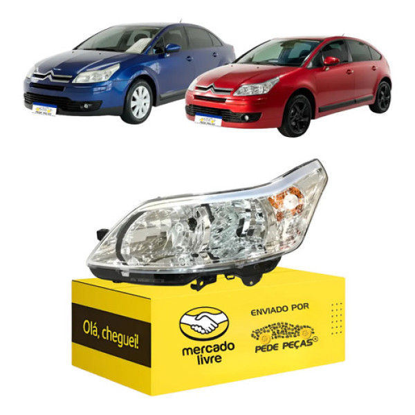 Farol Esquerdo Citroen C4 Pallas 2007 2008 09 10 11 12 2013 Esquerdo/motorista