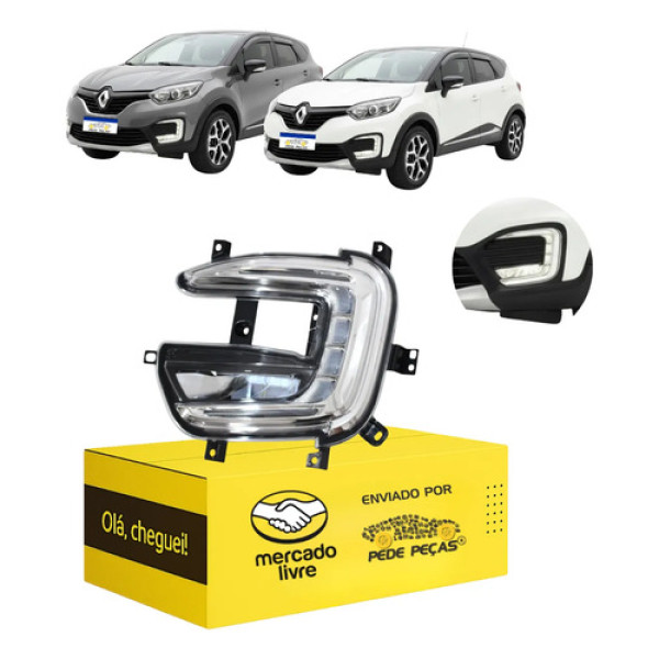 Farol Milha Renault Captur 2017 2018 2019 20 2021 C/drl L.e Cristal