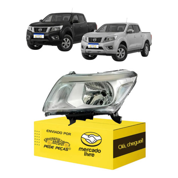 Farol Esquerdo Nissan Frontier 2018 2019 2020 2021 Cromado Esquerdo/motorista