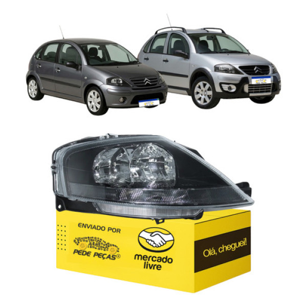 Farol Citroen C3 Xtr Glx Exclusive 2006 2007 2008 2009 2010