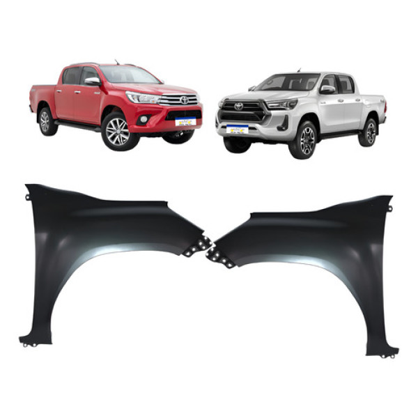 Par Paralama Toyota Hilux 2016 2017 2018 A 2023 S/f Preto