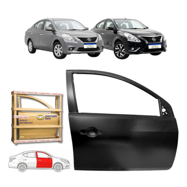 Porta Dianteira Versa 2011 A 2020 S Sl Sv Novo Ld Dianteira Direito Preto