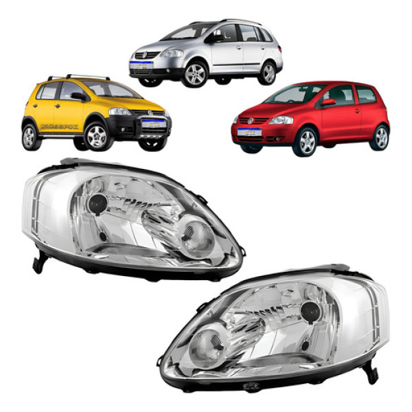 Farol Vw Fox Spacefox Crossfox 2003 A 2010 Foco Simples