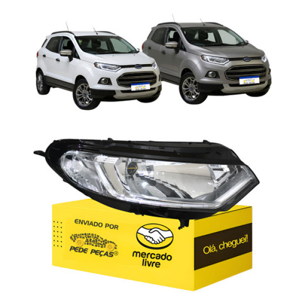 Farol Ford Ecosport 2013 2014 2015 2016 2017 C/led Direito Direito/passageiro