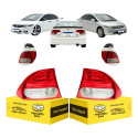 Par Lanterna Traseira Canto Honda Civic 2007 08 09 10 2011 Ambos Lados Vermelho Cristal