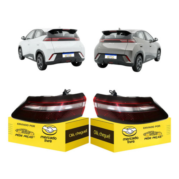 Par Lanterna Sinaleira Byd Dolphin Mini Ev Gs 2024 2025 2026 Ambos Lados Vermelho