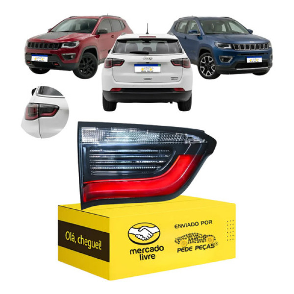 Lanterna Sinaleira Tampa Jeep Compass 2017 18 19 20 2021 L.e Esquerdo/motorista Preto/vermelho/cristal